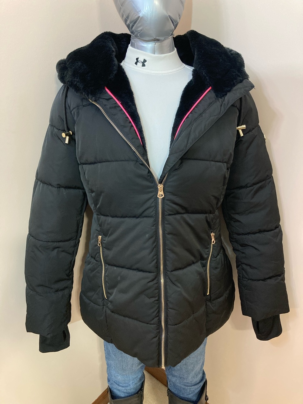 Jessica Simpson Black Puffer Coat with Hood
